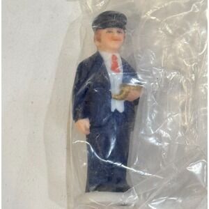 VTG Lefton Colonial Village Conductor Figurine Figure #00667 Train Edward Clark